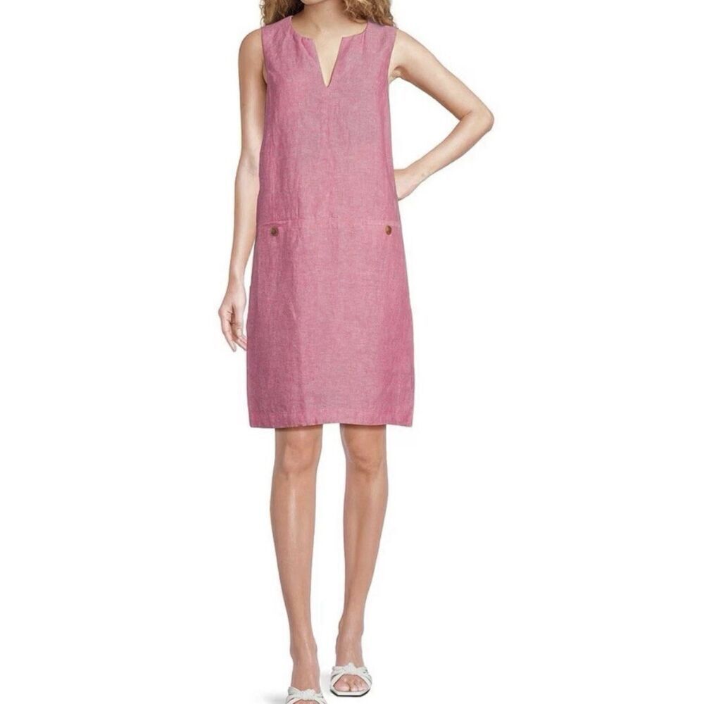 J.McLaughlin Size L Peony Rue 100% Linen Sheath Dress NWT $198